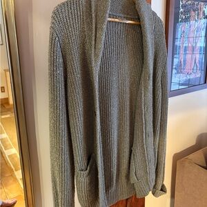 Faherty Sage Green Knit Cardigan